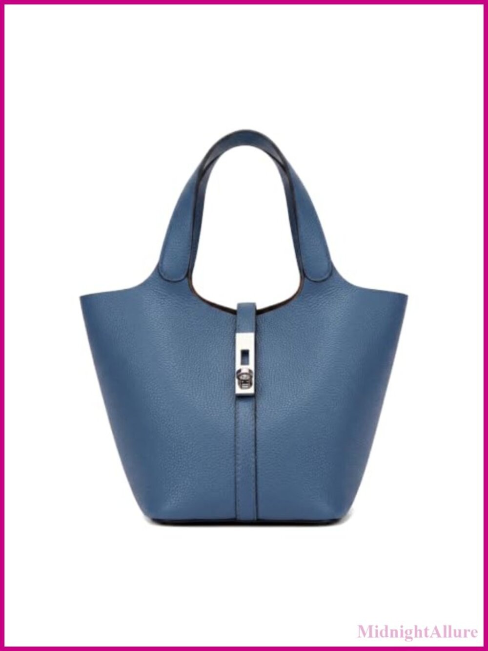 Vegan Leather Tote Bag Top Handle Satchel Lock Bucket Purse for Work